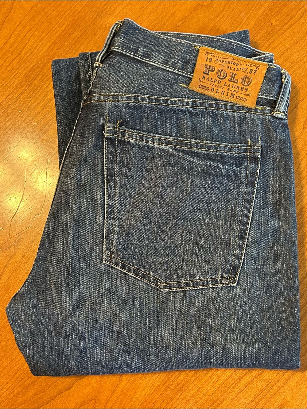 Polo Ralph Lauren Mens Selvedge Slim Fit Denim Jeans 32x32 Dark Wash